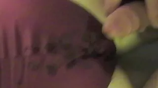 Spraying her panty ass with cum
