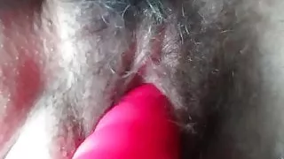My hairy wife with a vibrator