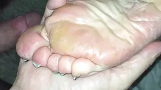 cum on mature soles
