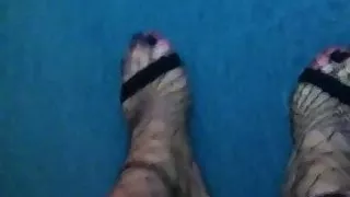 Walking in Sexy High Heels Fishnet Stockings