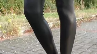 cutie showing off in her leggings