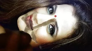 huge load on Amisha Patel slutty face