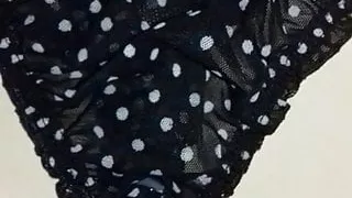 cum in black tiny pthong