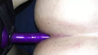 Wife pegging husband for his first time