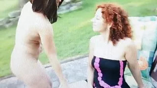 Two ladys in the garden.