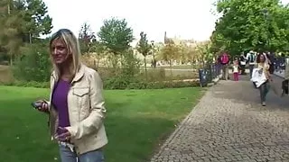 Two Stranger Seduce Young Czech Teen To Fuck on Street