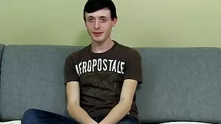 Cute twink Carmen has arrived for an interview to jack off