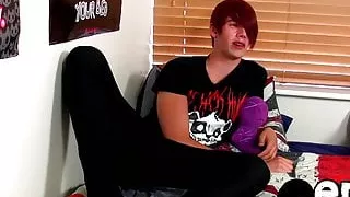 Hung gorgeous Rhys Casey wanking his delicious uncut cock