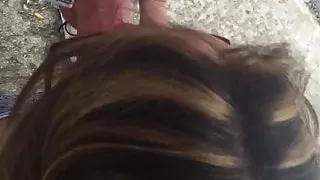 Sucking cock in the alley