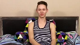 Adorable slim twink Seth Cane enjoys playing with his ass