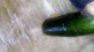 Huge cucumber in my ass