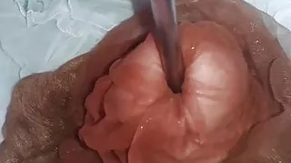 Cum with Nylon insert deep in my urethra