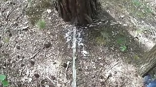 pissing together with my friend behind a tree COMPILATION
