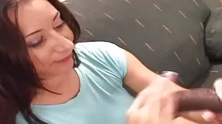 Sexy girl goes crosseyed on Massive black cock!