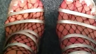 Feets in sexy High Heels and Fishnet Bodystockings