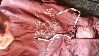 Rubbing my cock with soft jacket