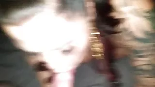 busty tattooed escort sucking my cock