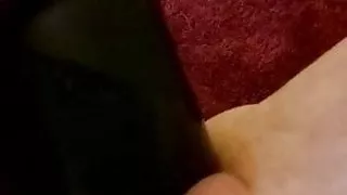 Ruined pussy using inflatable dildo