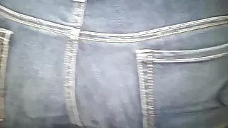 Cum covered ass in AE jeans