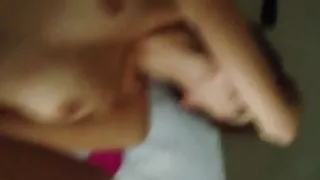 skinny gf plays and fucks chubby boyfriend 