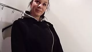 MALLCUTIES Brunette fucked on railway track