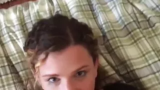 POV stud's cock sucked and fucked