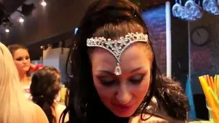 Horny clubbers fucking giant dicks in public