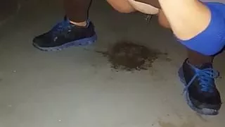 girlfriend pissing in basement