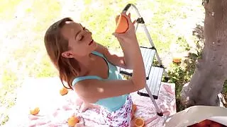 Adorable petite teen Sabrina Ray pounded by a monster cock