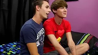 Naughty twink Jacobey wants Elijahs bare cock up his ass