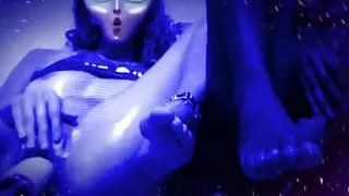 Cute Blue Alien Wet Pussy Fuck Machine