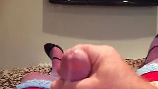 Coming in stockings whilst watching me getting sucked off