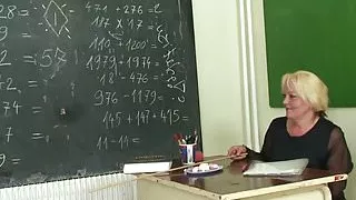 Threesome with very old teacher and boys teen