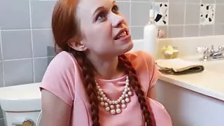 Petite redhead Dolly Little gets destroyed by monster a dick