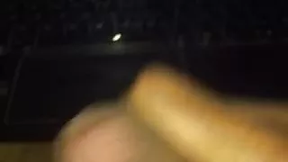 Precum on my cock as I masturbate watching a femboy jerk off