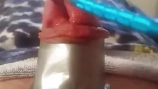 Mistress Rachel Tortures subs modified cock hole.