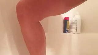 Shaved, MILF pussy peeing after fucking