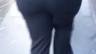 Big booty milf in dark grey dress pants 2