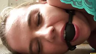 Gagged english sub spanked and throatfucked