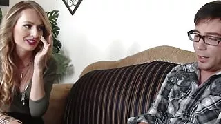 Pornstar Natasha Starr blowing stepsons cock
