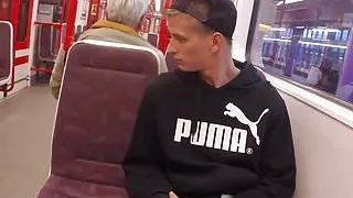 In The Subway And Handjob