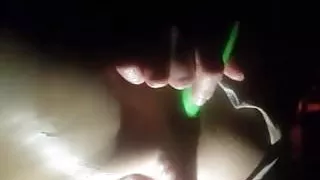 Fucking herself with glow in the dark viberator