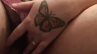 Cute Pussy Play with Butterfly