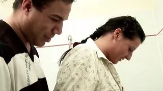 German Step-Son Caught Step Mom in Bathroom and Seduce to Fuck