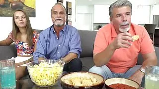 Pussylicked teen doggystyled by older friend