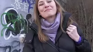 Willing pretty babe rides a random dudes cock in the car