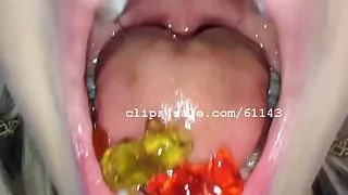 Mouth Fetish - Vyxen Eatting Gummy Bears Video 3
