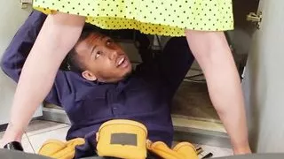 Housewife BBC stuffed in interracial trio