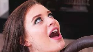 L.R. Blue-eyed Petite Babe Deepthroating Monster BBC