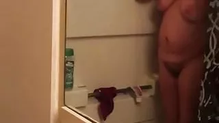 Friends  step mom and I in the bathroom thanksgiving dinner